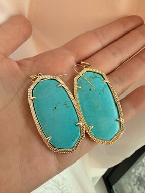 Kendra Scott Gold Turquoise Danielle Drop Earrings